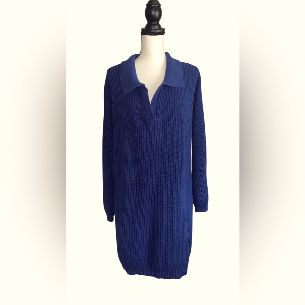 Melrose & Market Navy Blue Sweater Dress with Collar